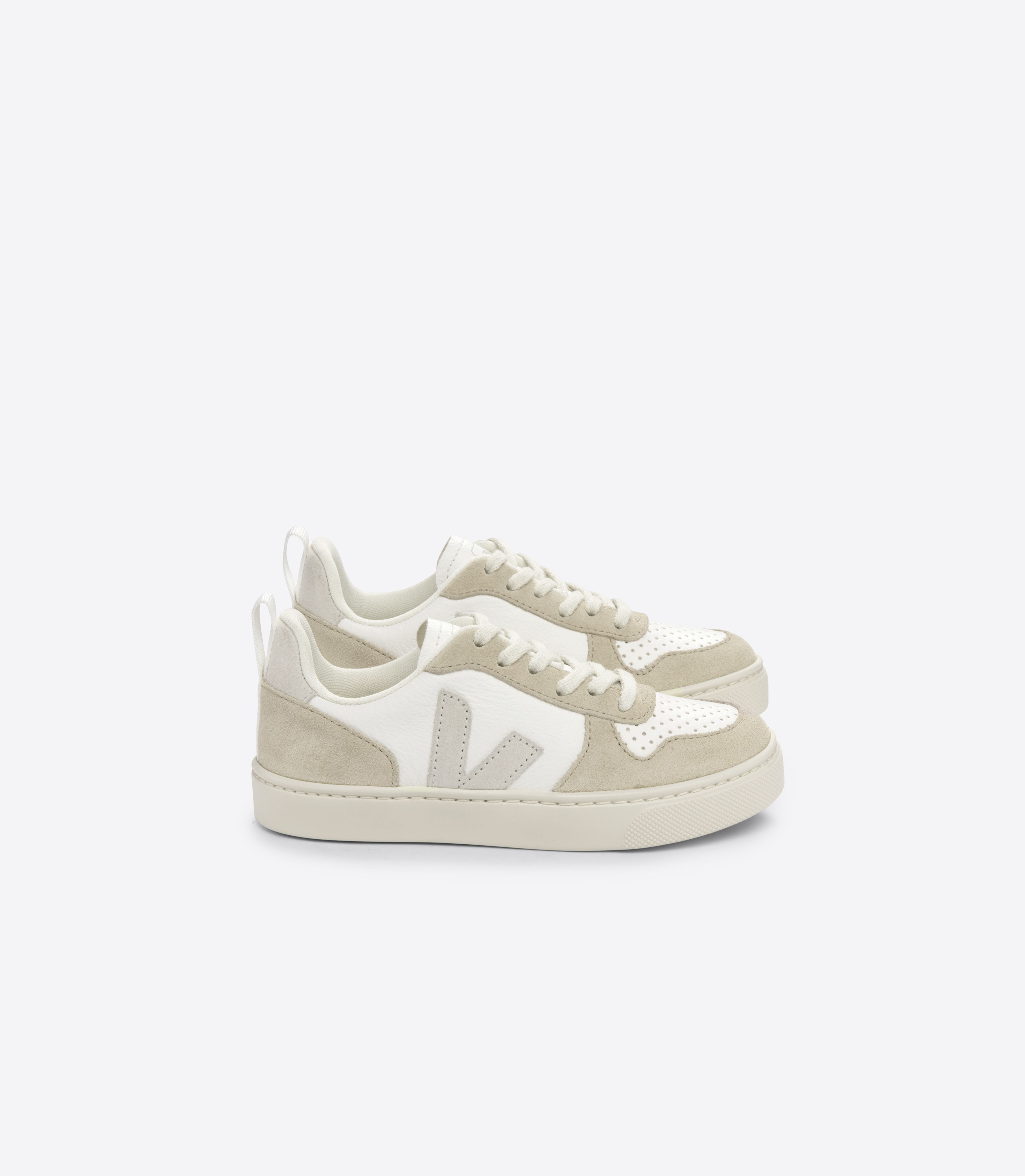 V-10 LACES LEATHER WHITE NATURAL ALMOND