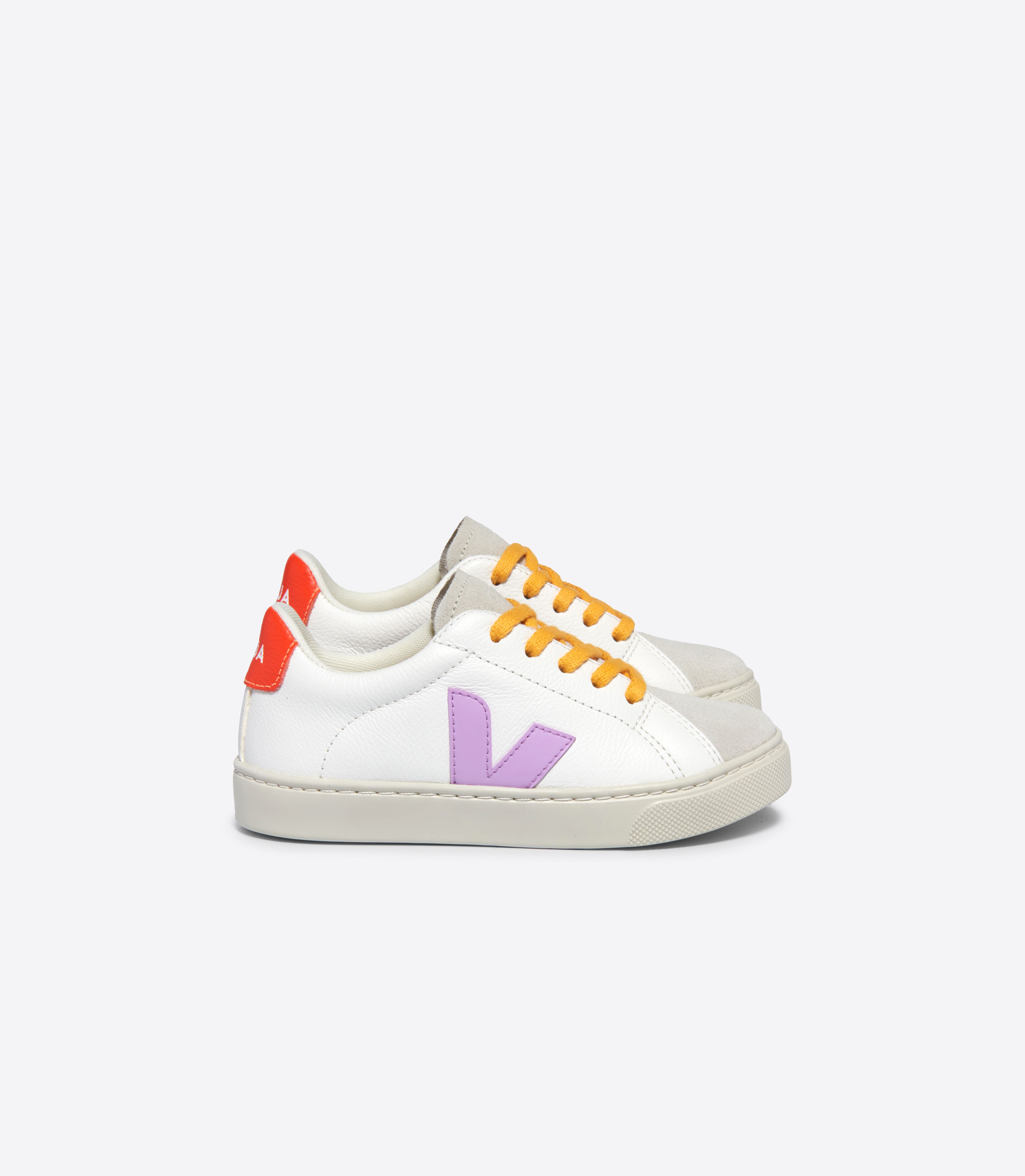 ESPLAR LACES LEATHER WHITE ORCHID ORANGE FLUO
