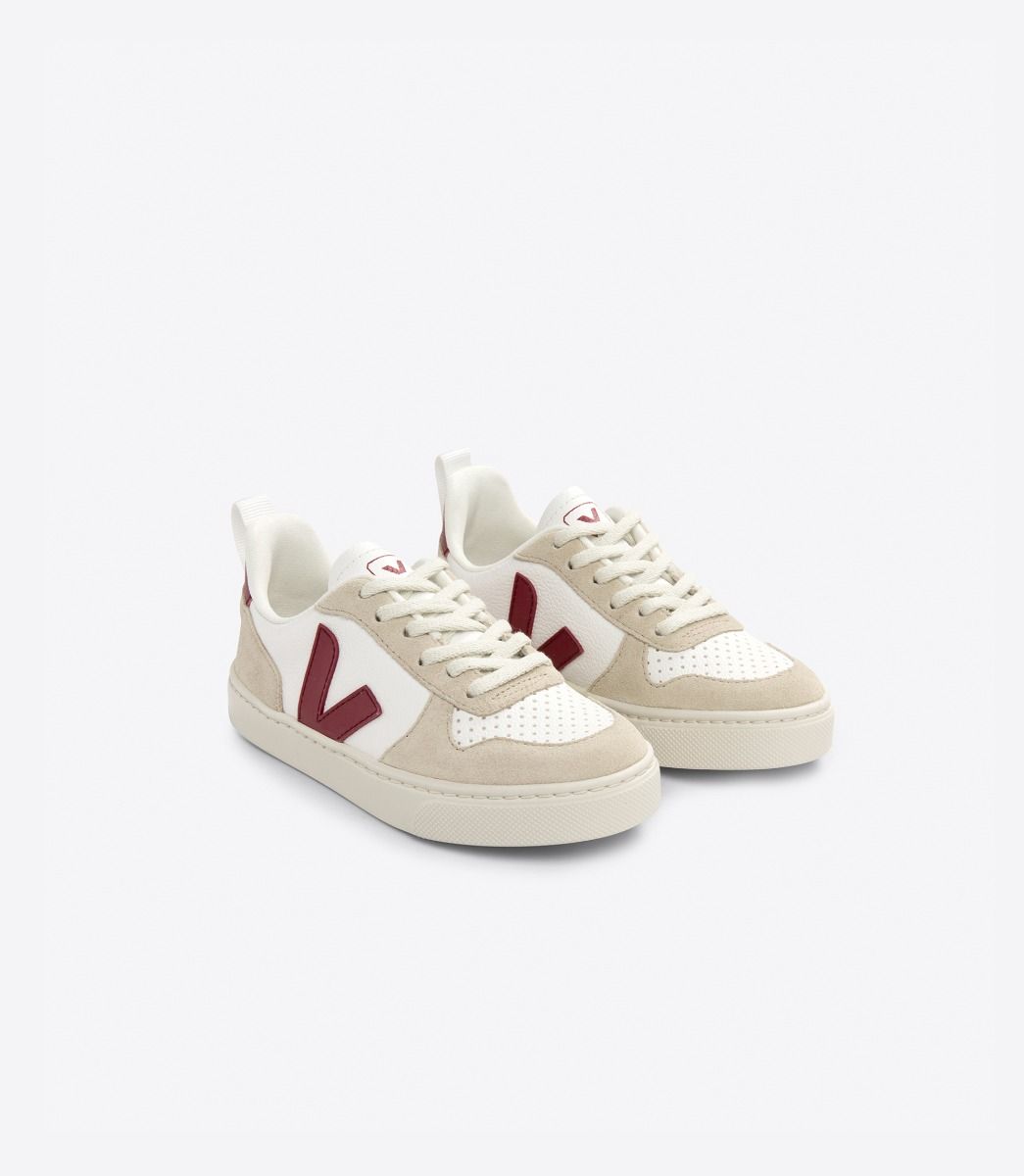 V-10 LACES LEATHER WHITE MARSALA ALMOND