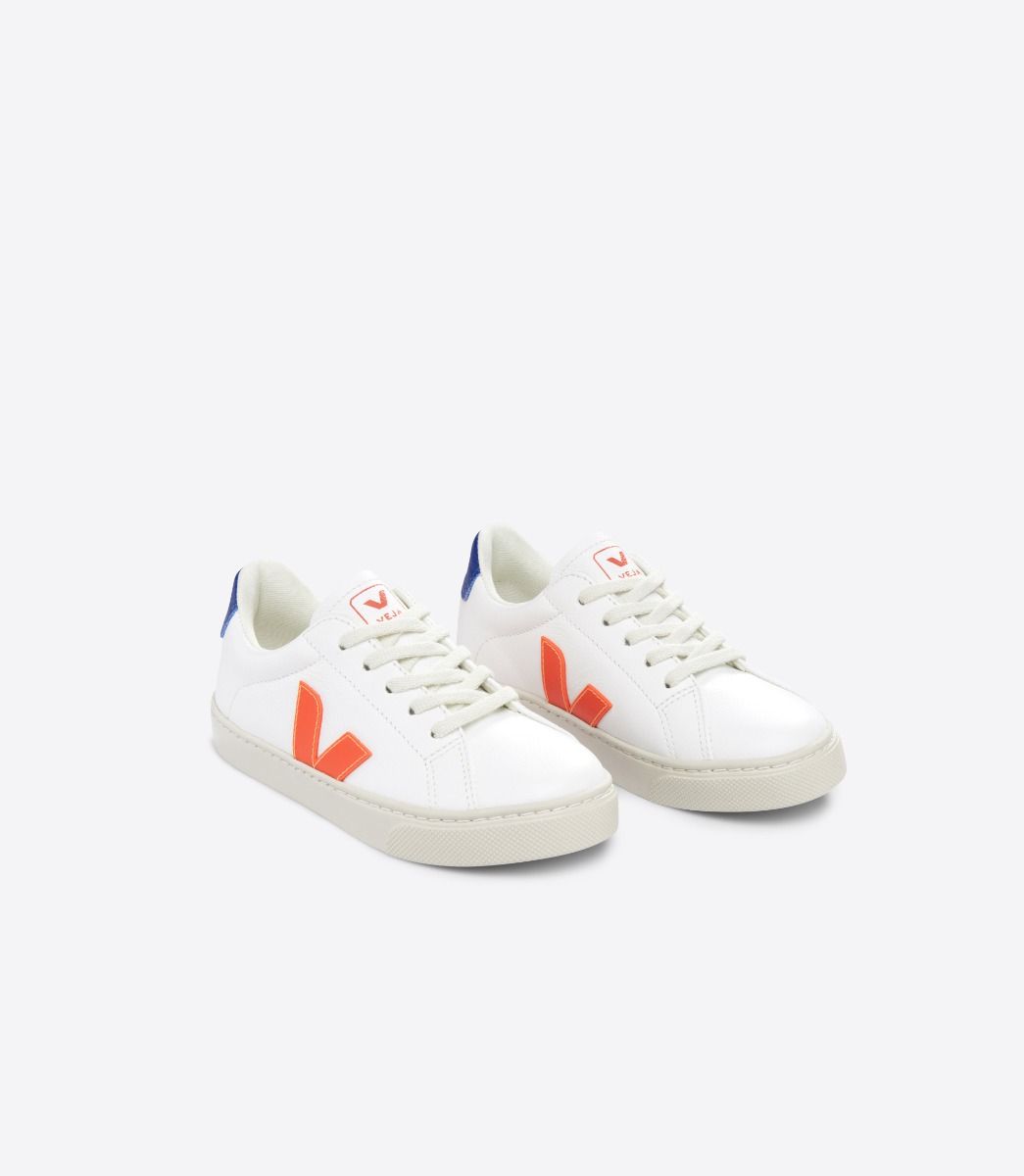 ESPLAR LACES LEATHER WHITE ORANGE FLUO