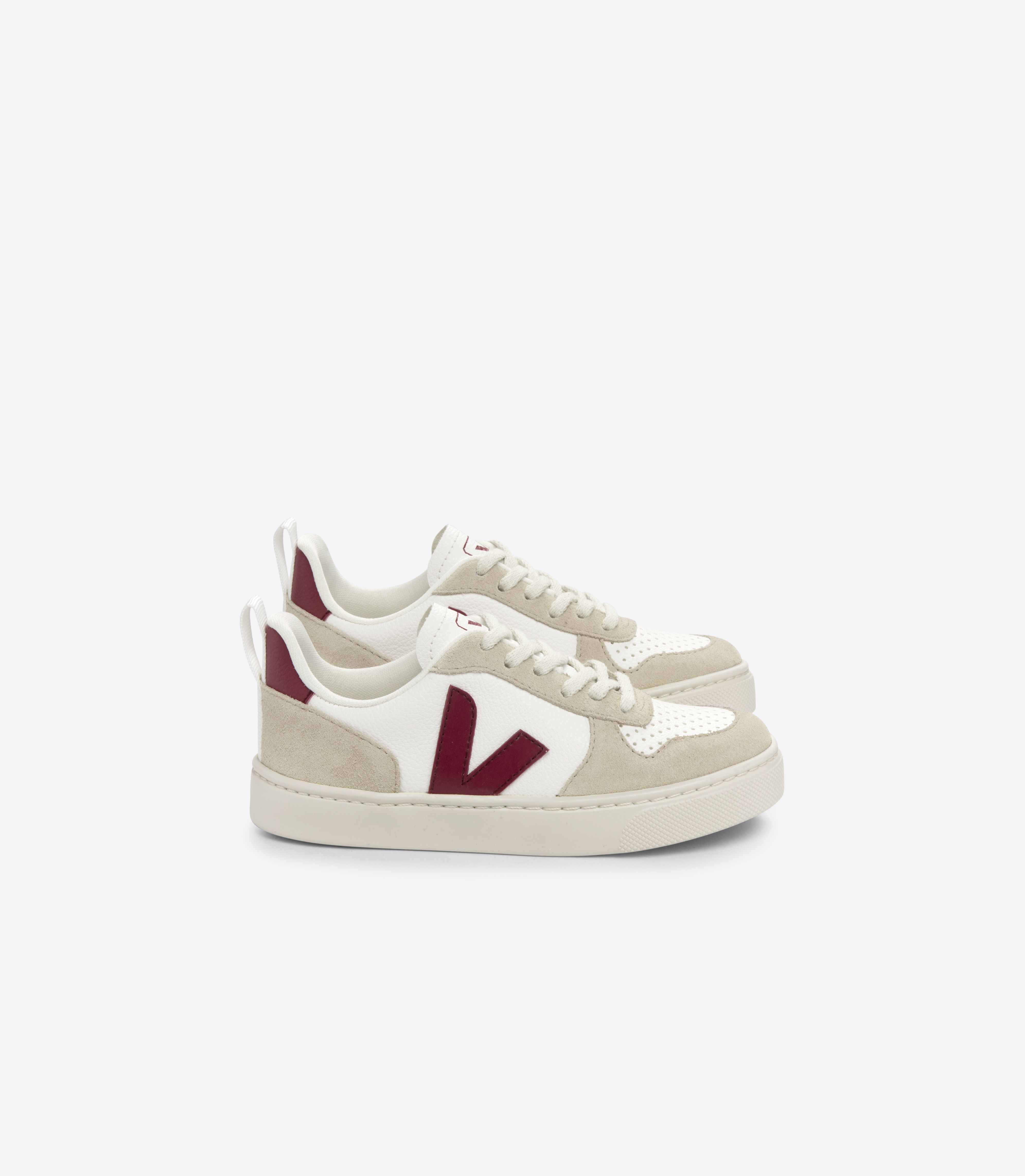 V-10 LACES LEATHER WHITE MARSALA ALMOND