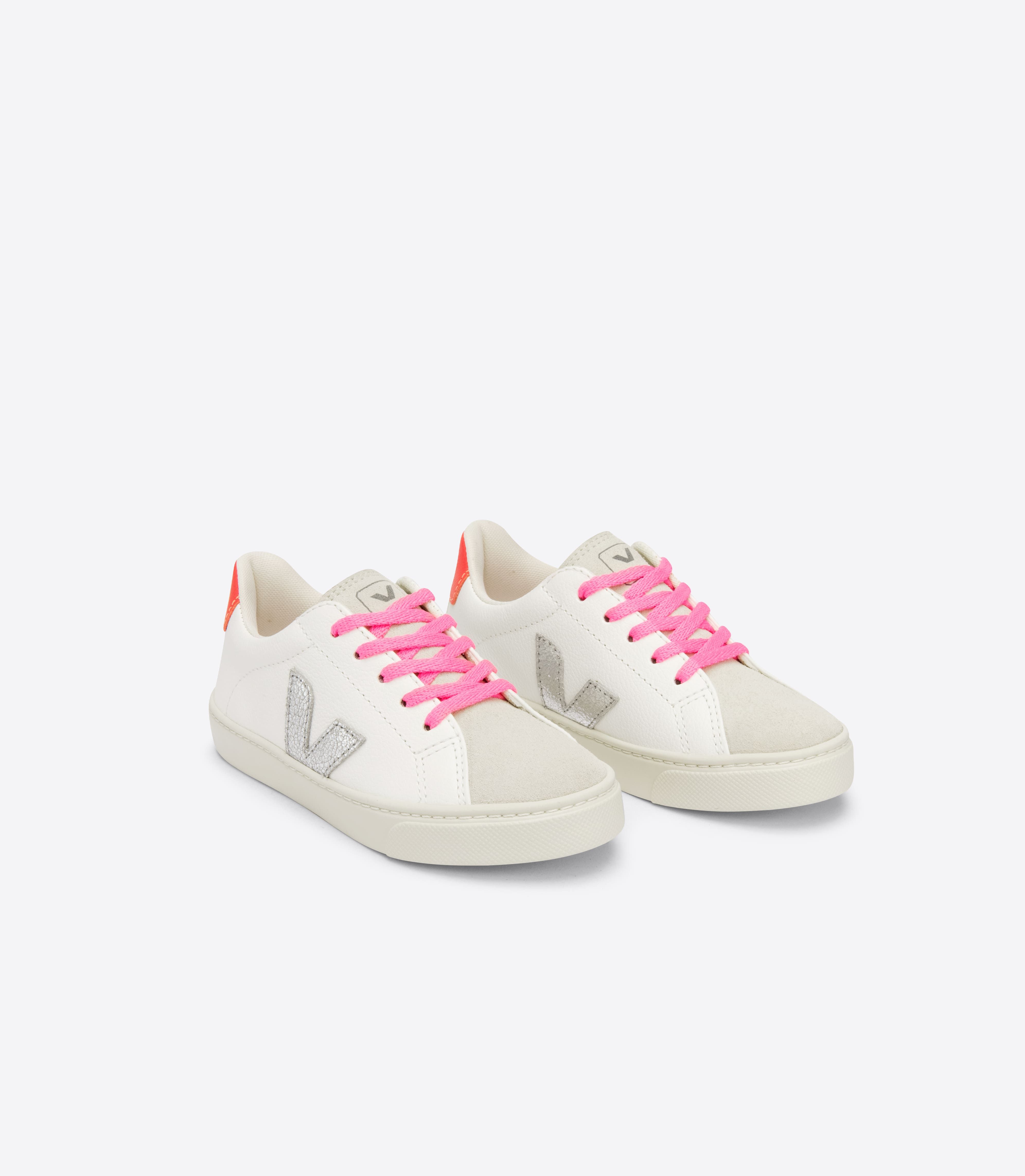ESPLAR LACES LEATHER WHITE SILVER ORANGE FLUO