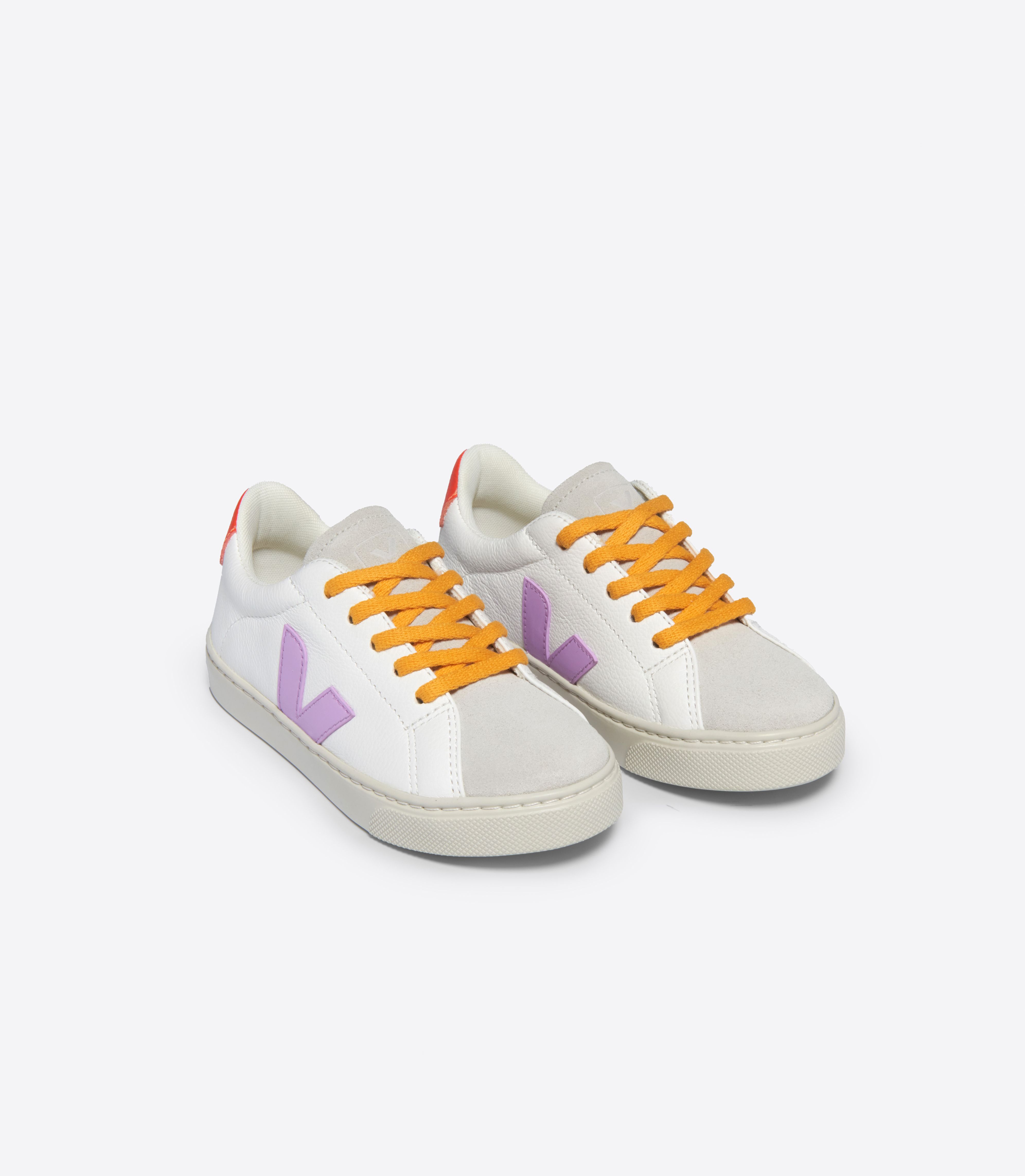 ESPLAR LACES LEATHER WHITE ORCHID ORANGE FLUO