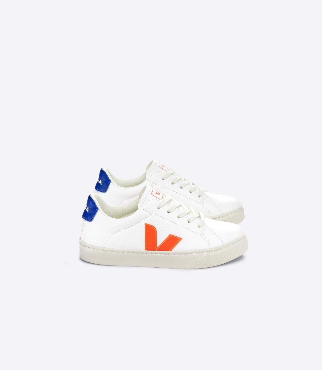ESPLAR LACES LEATHER WHITE ORANGE FLUO