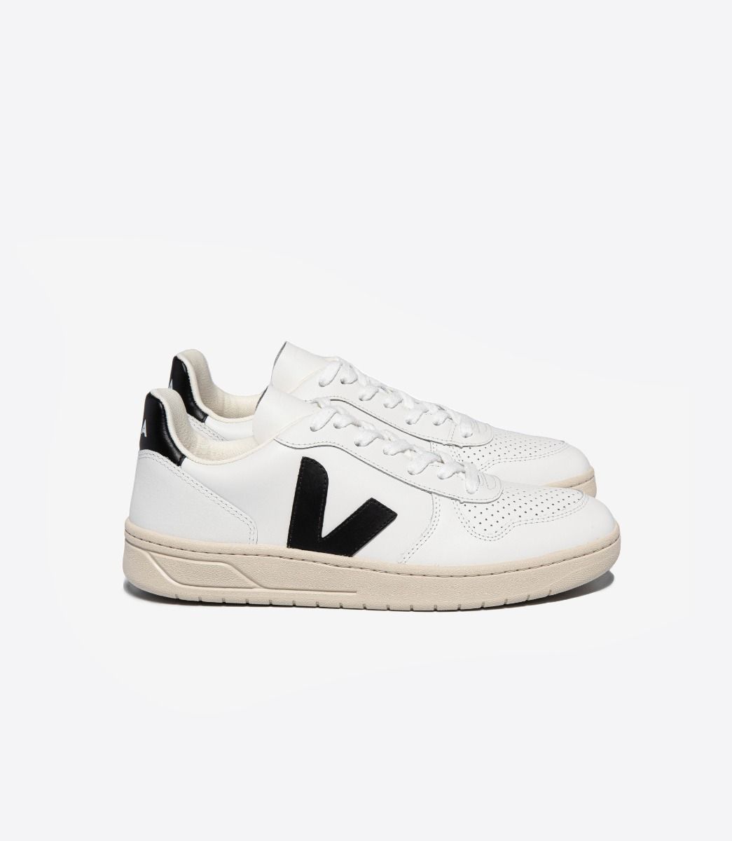 V-10 LEATHER WHITE BLACK
