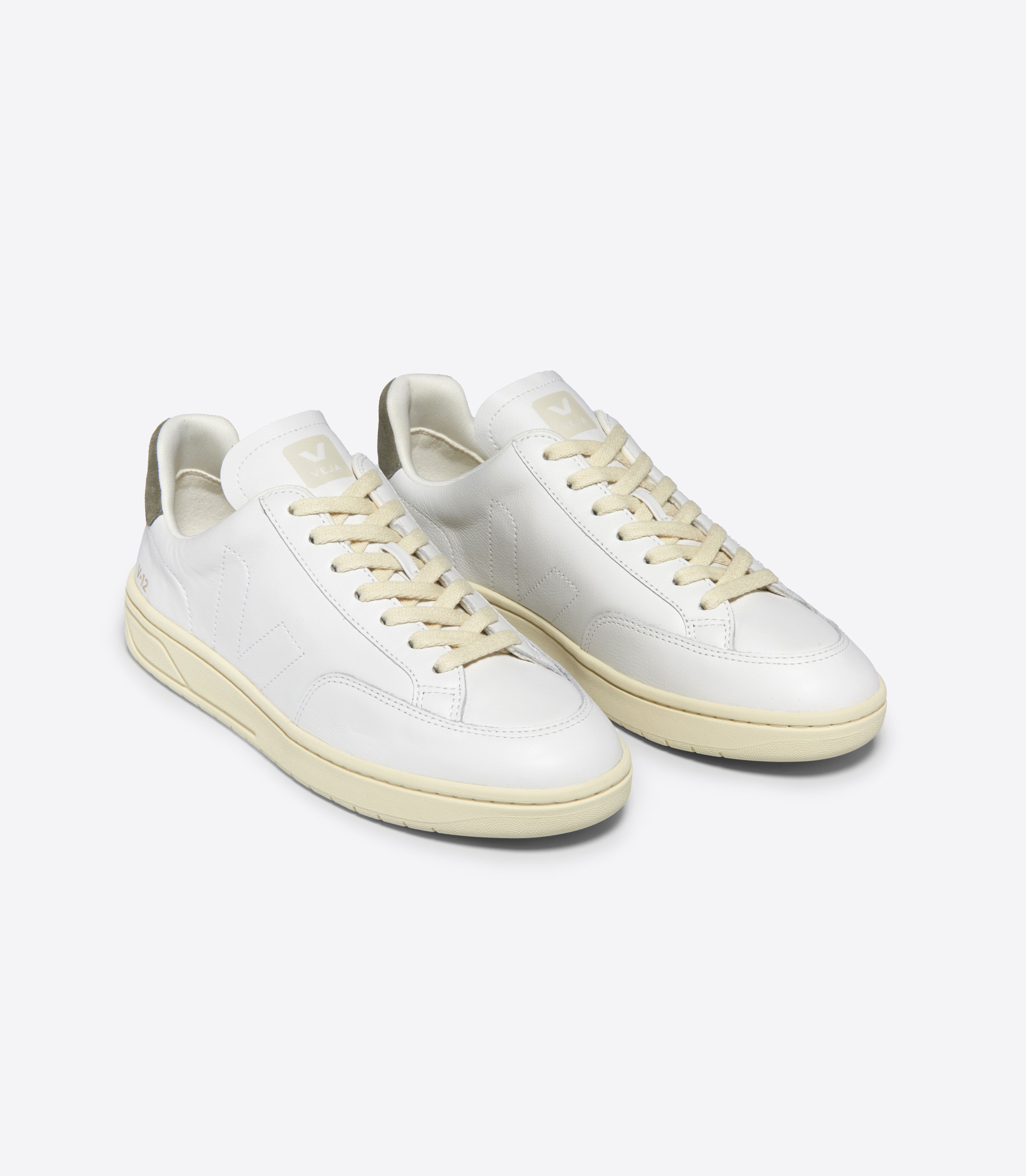 V-12 STITCH LEATHER WHITE KAKI