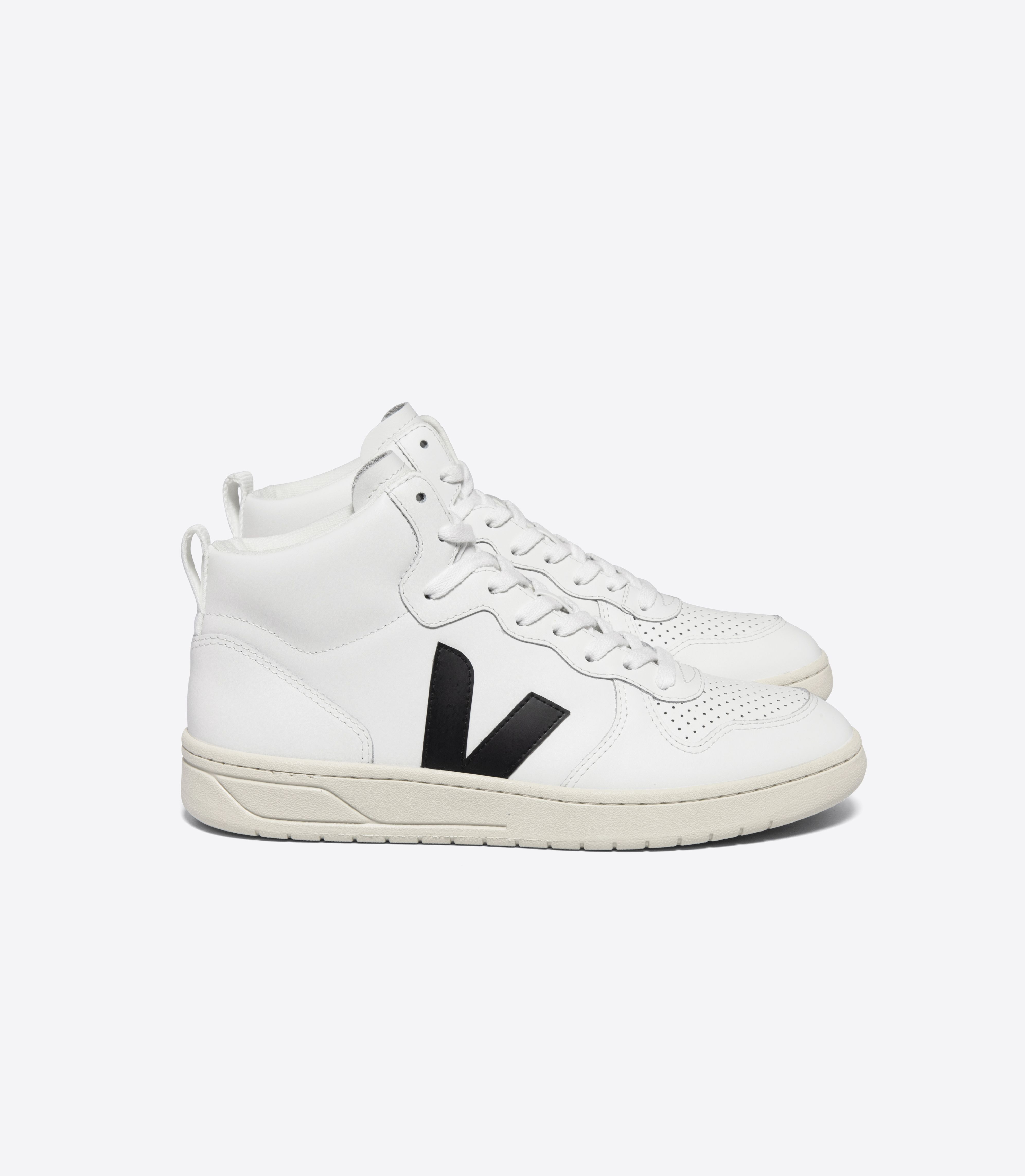 V-15 LEATHER WHITE BLACK
