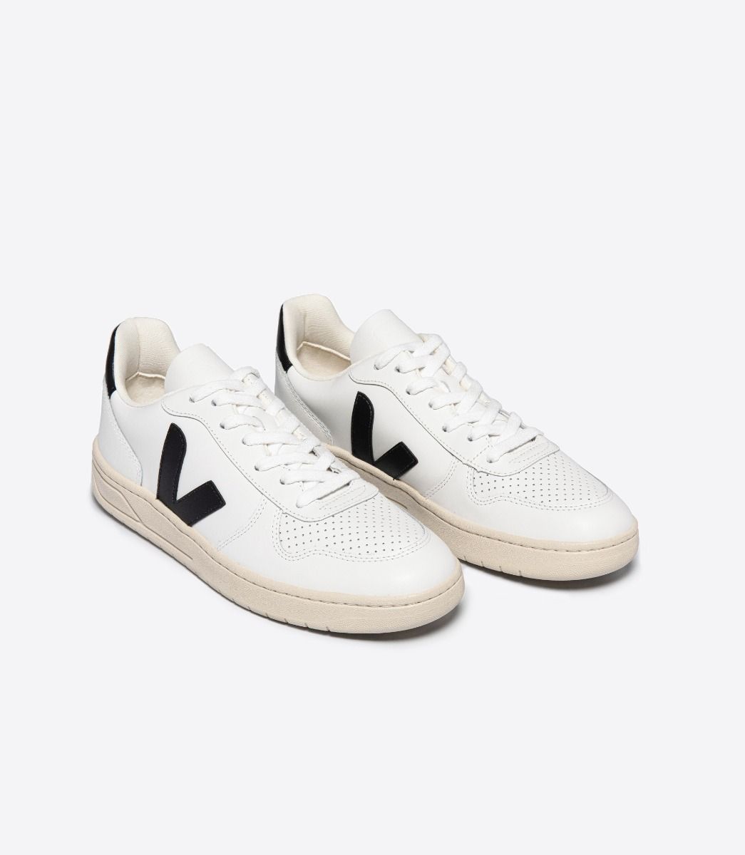 V-10 LEATHER WHITE BLACK
