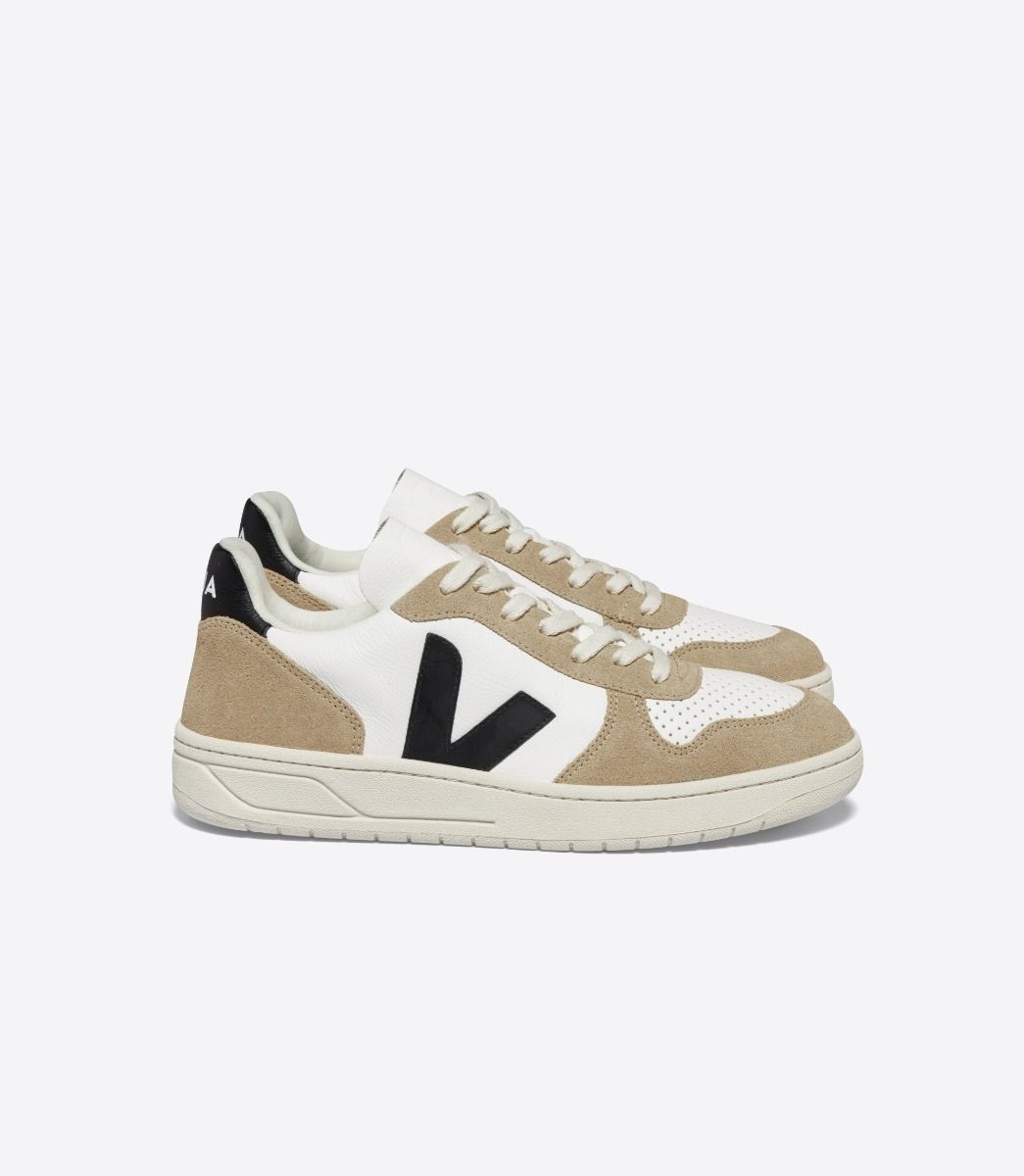 V-10 LEATHER WHITE BLACK SAHARA