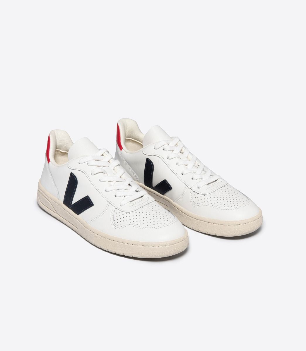 V-10 LEATHER WHITE NAUTICO PEKIN