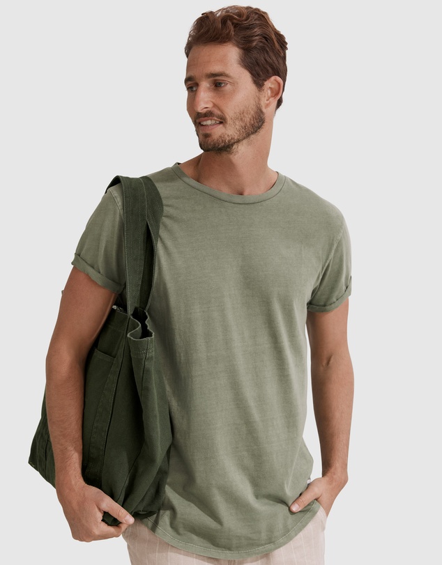 Country Road Short Sleeve Longline Garment Dyed T-Shirt
