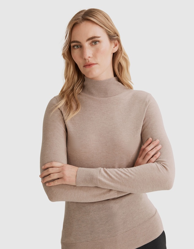 Country Road Australian Merino Wool Silk Long Sleeve Knit