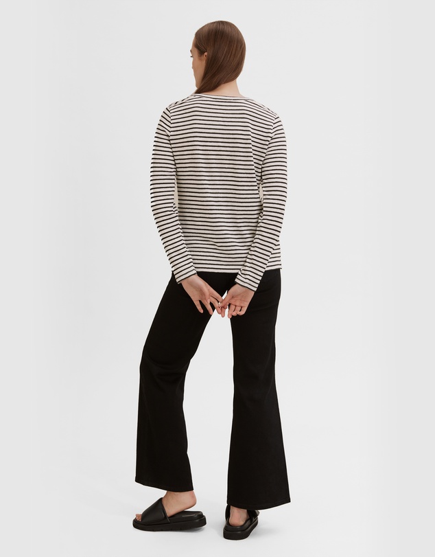 Country Road Striped Long Sleeve Linen T-Shirt