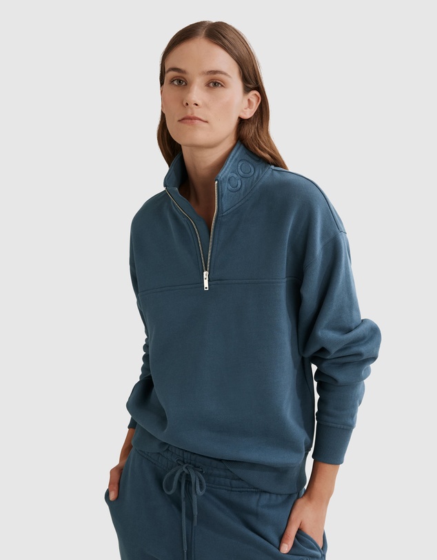 Country Road Australian Cotton Zip Collar Sweat