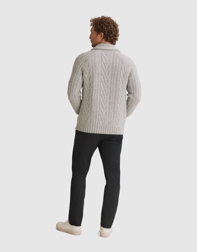 Country Road Australian Lambswool Cable Shawl Cardigan
