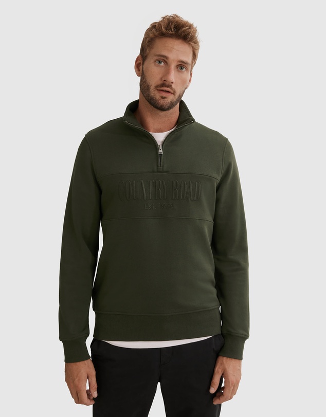 Country Road Verified Australian Cotton Half Zip Heritage Sweat