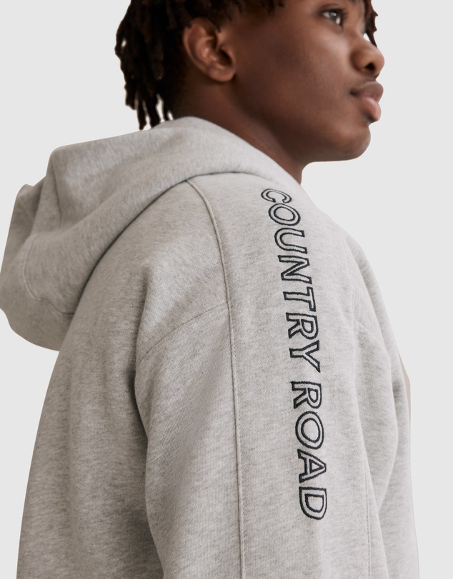 Country Road Teen Verified Australian Cotton Half Zip Logo Hooded Sweat