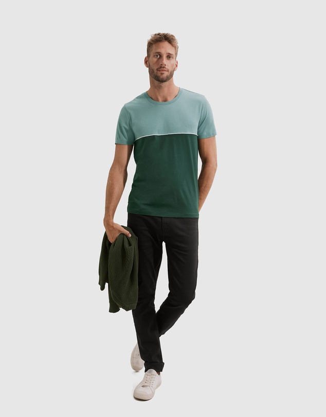 Country Road Piped Pima Panel Crew T-Shirt