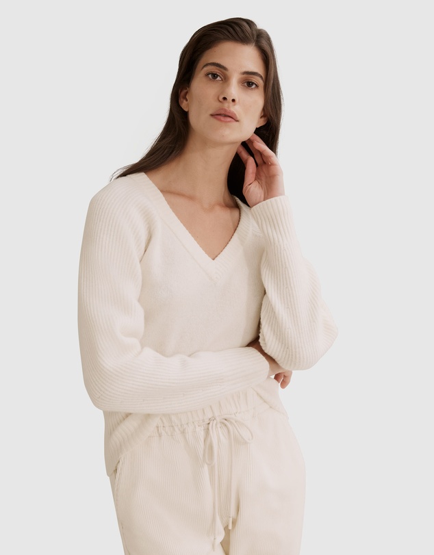 Country Road Spliced Rib Sleeve Knit