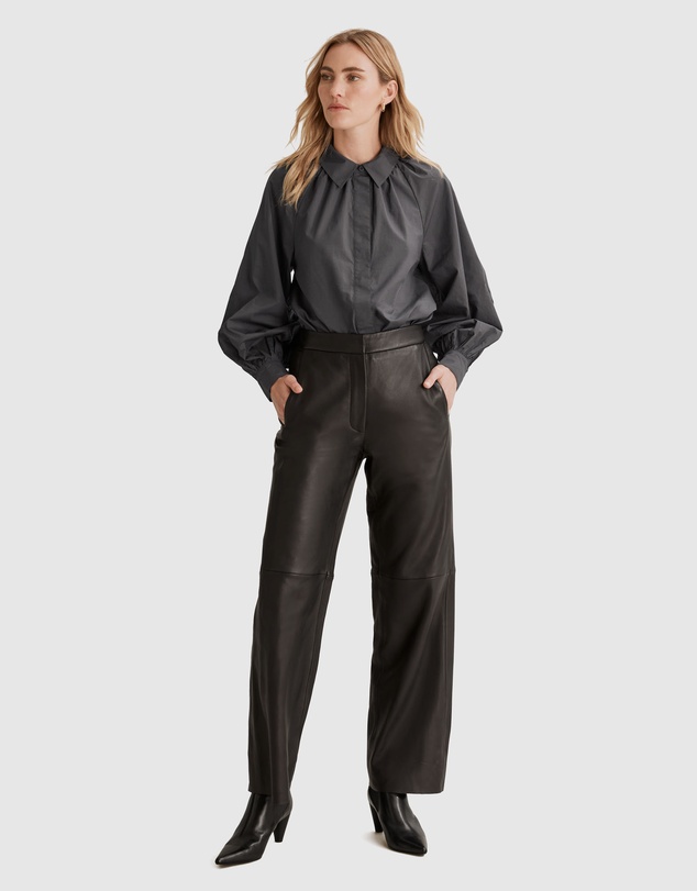 Country Road Gathered Poplin Blouse