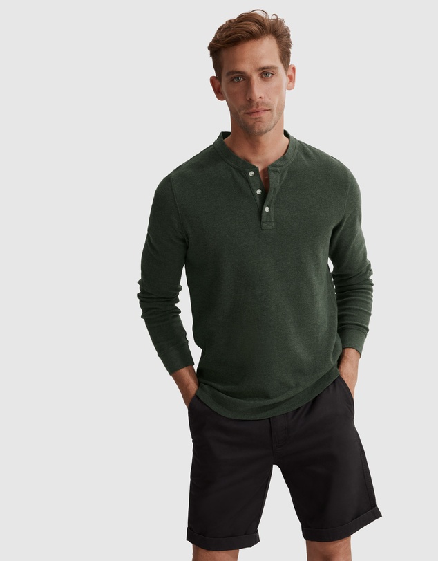 Country Road Long Sleeve Waffle Henley