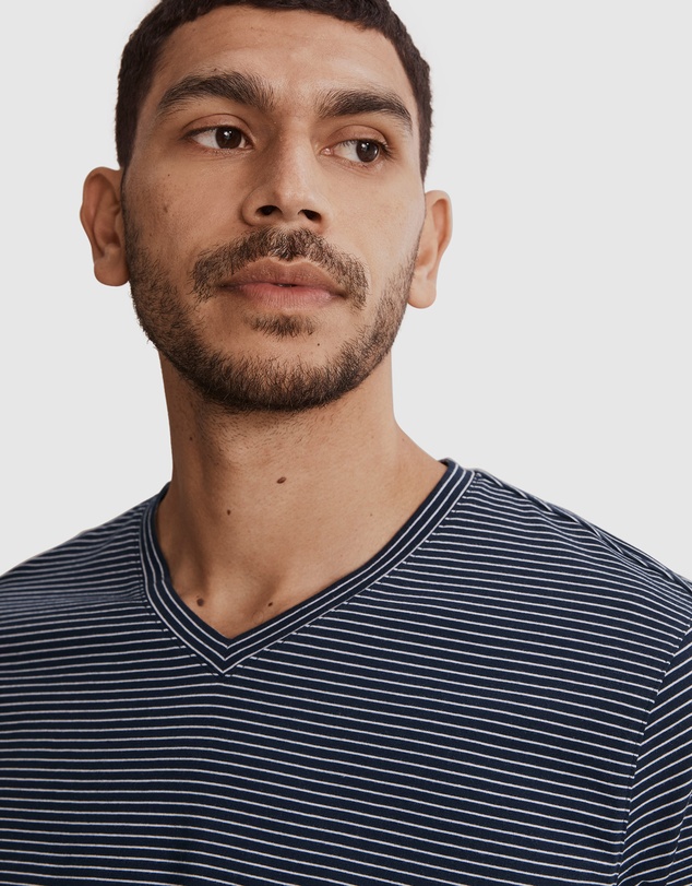 Country Road Mini Stripe Pima V-neck T-Shirt