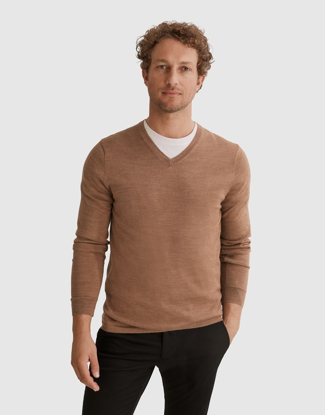 Country Road Verified Australian Merino V-neck Knit