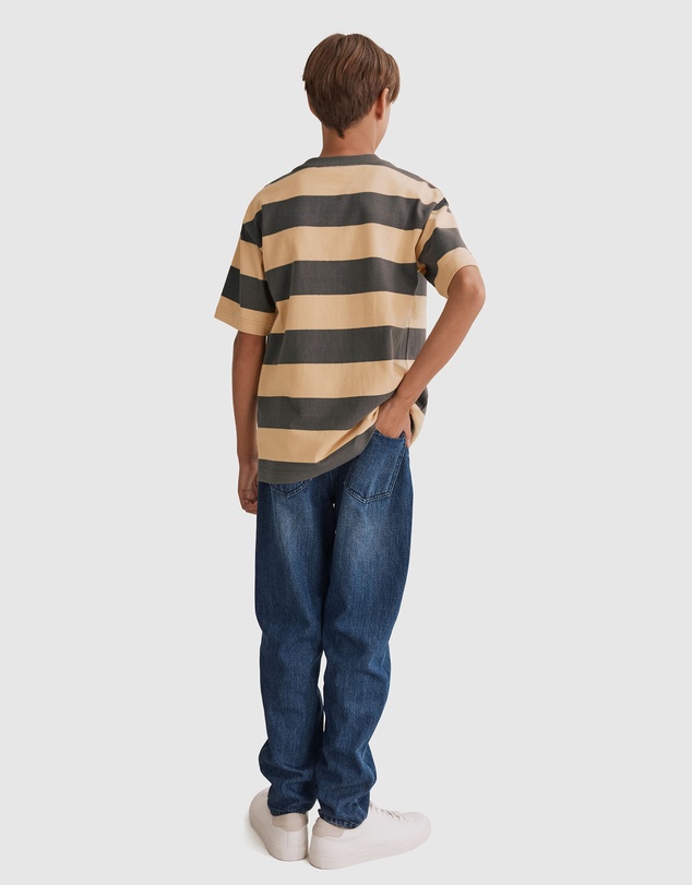 Country Road Teen Recycled Cotton Block Stripe Short Sleeve T-Shirt