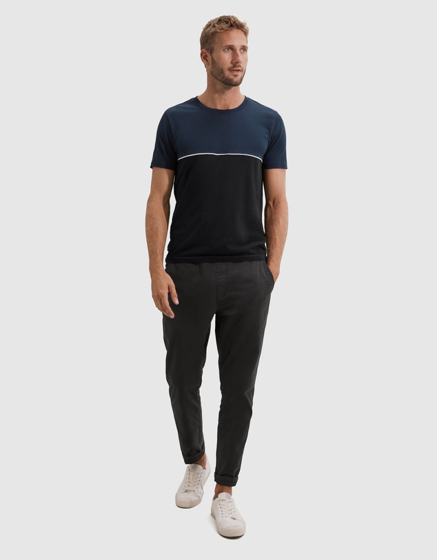 Country Road Piped Pima Panel Crew T-Shirt