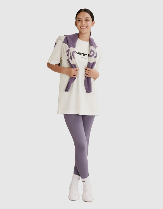 Country Road Teen Recycled Cotton Short Sleeve Logo Longline T-Shirt