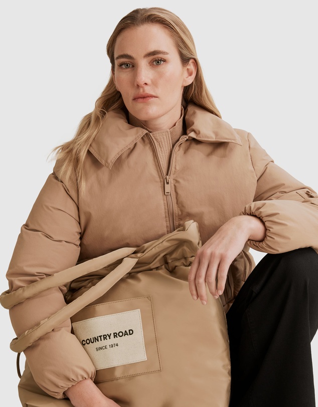 Country Road Recycled Polyester Puffer Patch Drawstring Shopper