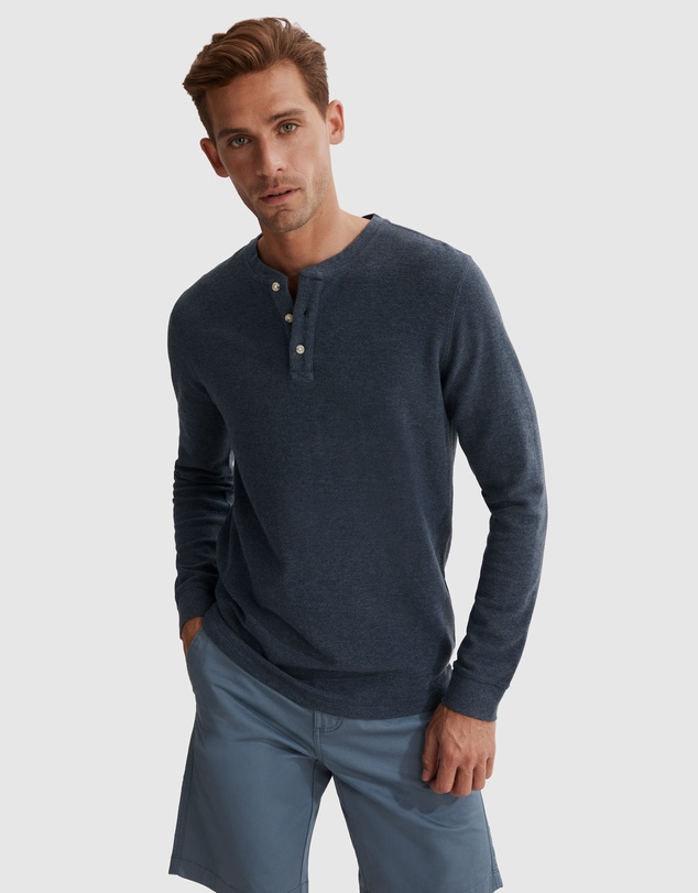 Country Road Long Sleeve Waffle Henley