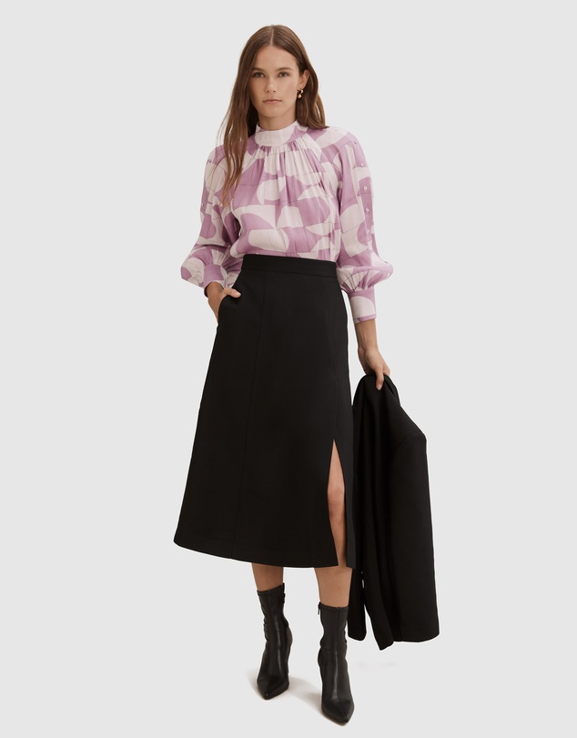 Country Road Print Button Detail Blouse