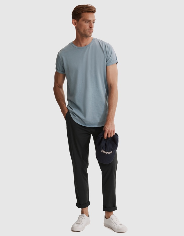 Country Road Short Sleeve Longline Garment Dyed T-Shirt