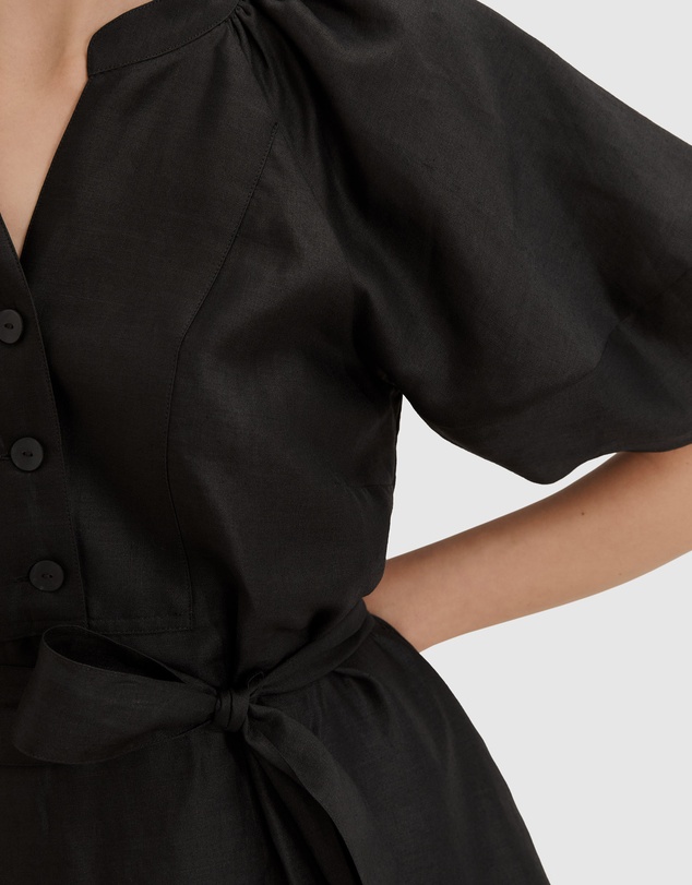 Country Road Puff Sleeve Mini Dress