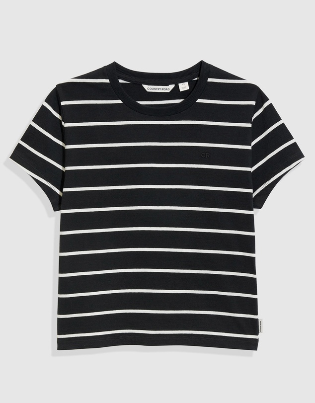 Country Road Teen Recycled Cotton Basic Stripe T-Shirt