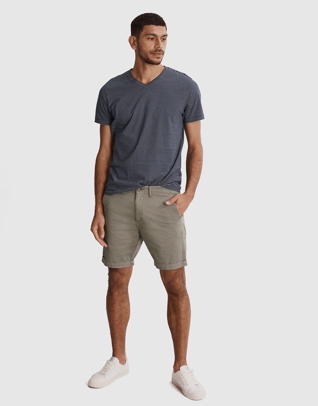 Country Road Mini Stripe Pima V-neck T-Shirt