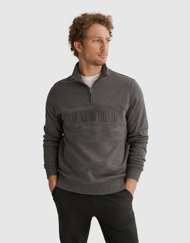 Country Road Verified Australian Cotton Half Zip Heritage Sweat