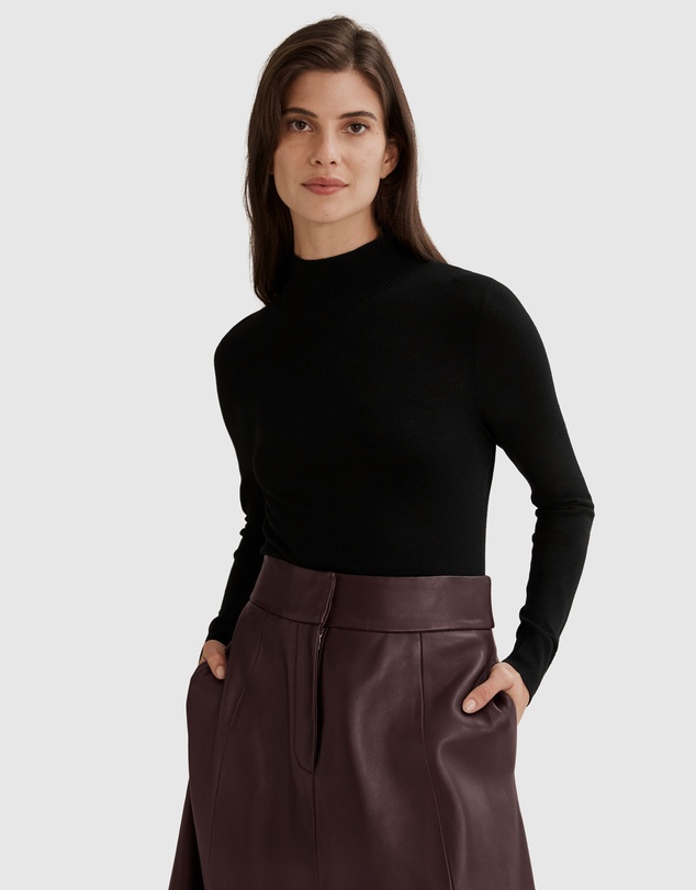 Country Road Australian Merino Wool Silk Long Sleeve Knit