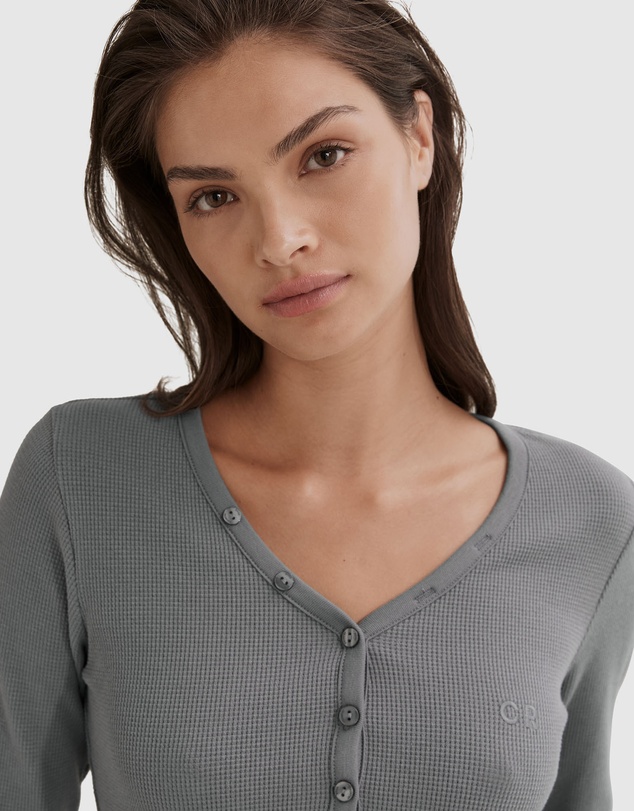 Country Road Waffle Henley Top