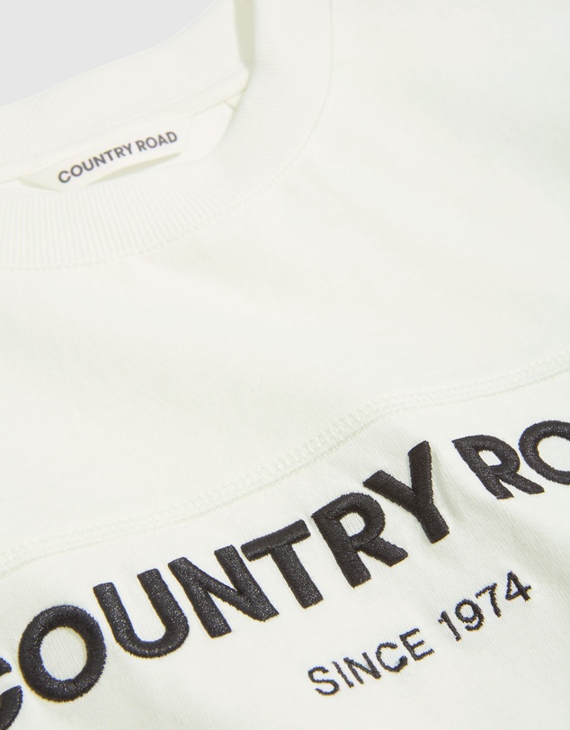 Country Road Teen Recycled Cotton Short Sleeve Logo Longline T-Shirt