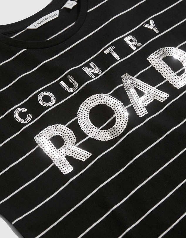 Country Road Teen Recycled Cotton Logo Sequin T-Shirt