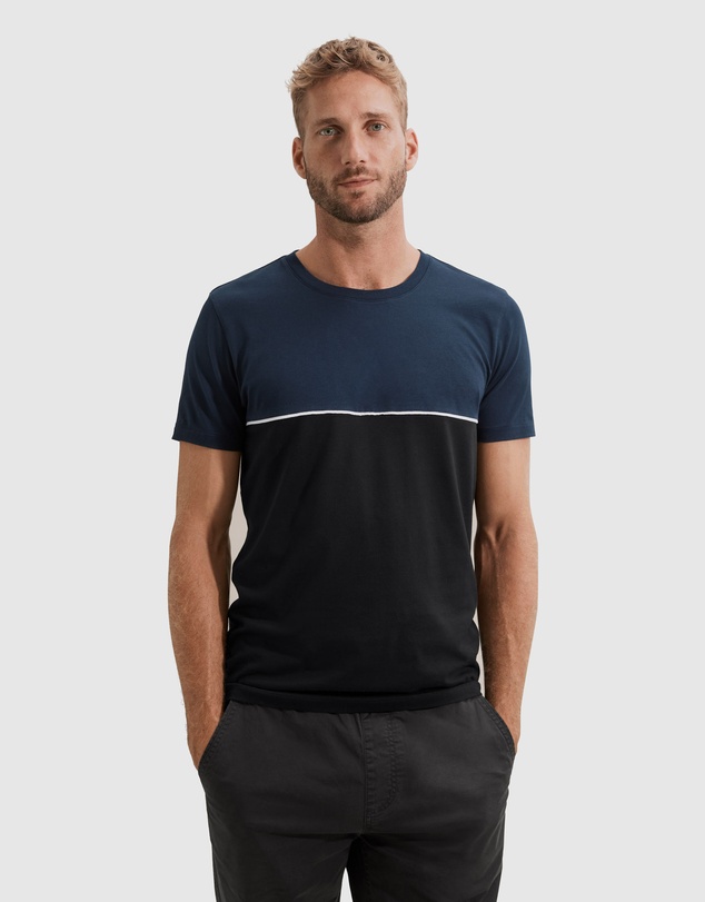 Country Road Piped Pima Panel Crew T-Shirt