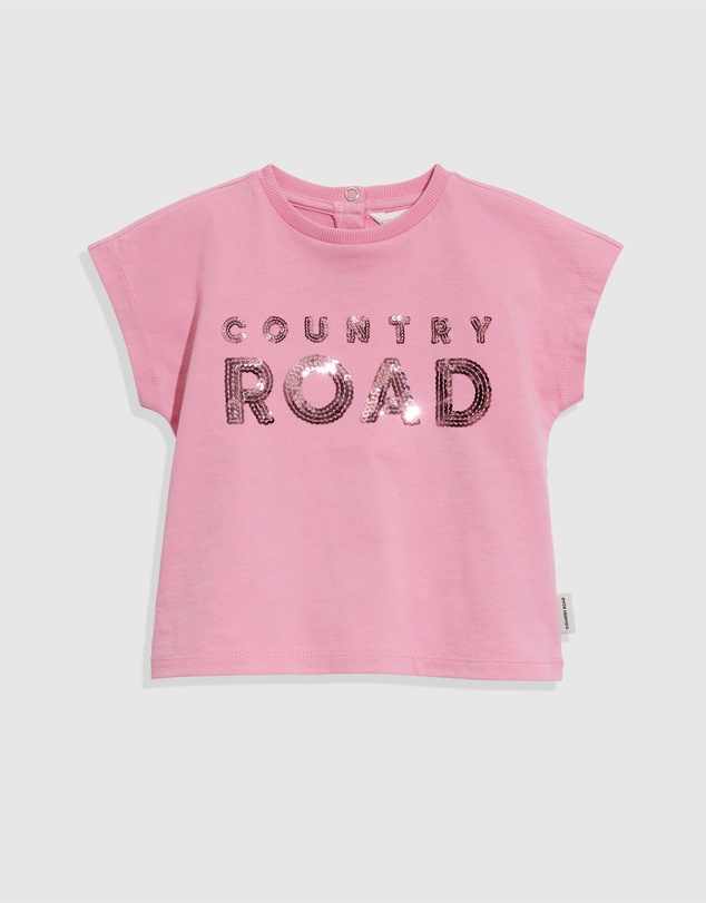 Country Road Organically Grown Cotton Logo Sequin T-Shirt
