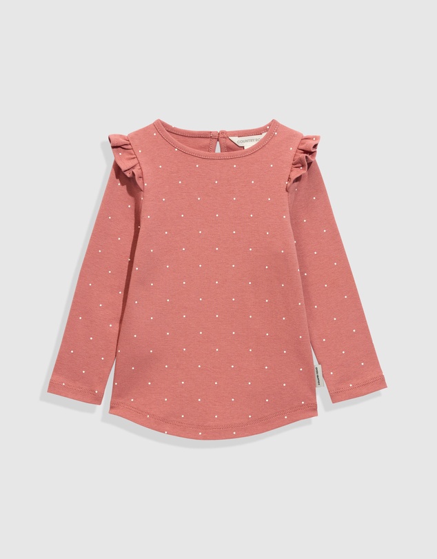 Country Road Organically Grown Cotton Pin Dot Frill T-Shirt