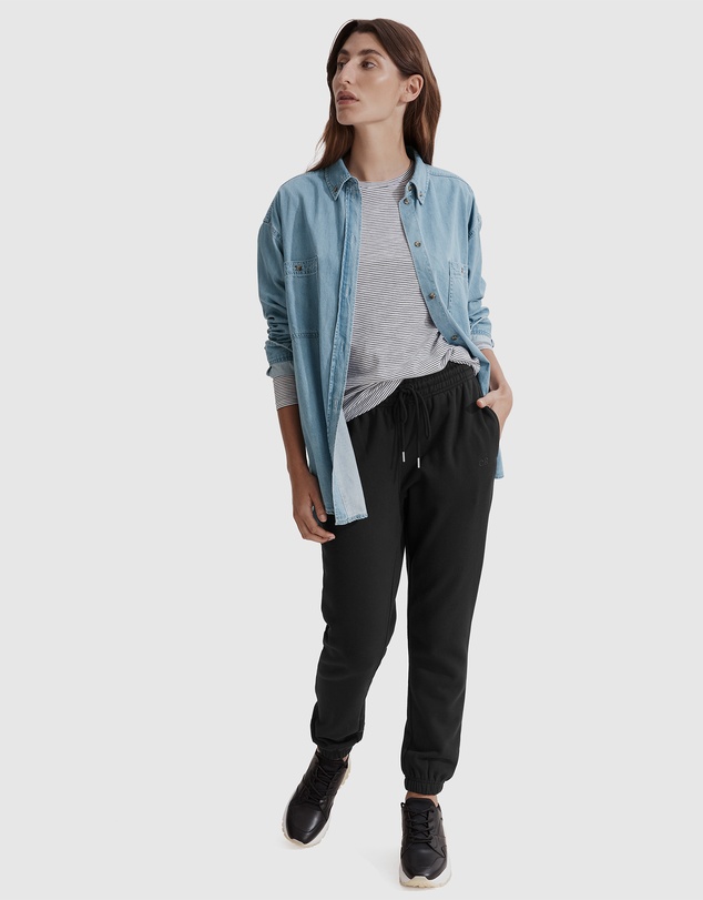 Country Road Stripe Long Sleeve Australian Cotton Slub T-Shirt