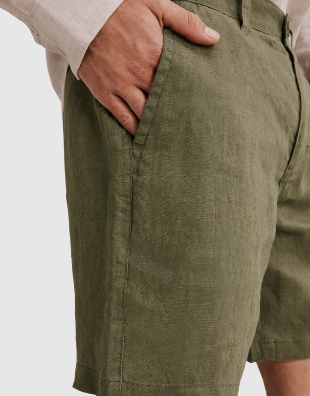 Country Road Organically Grown Linen Button Front Short