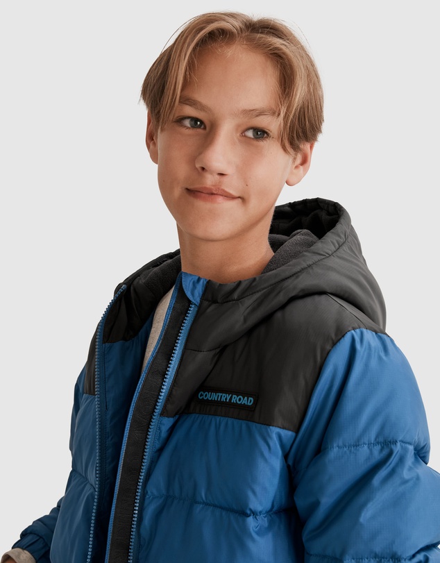 Country Road Teen Recycled Polyester Spliced Puffer Jacket
