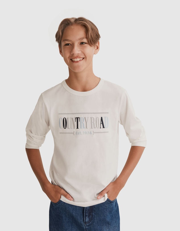 Country Road Teen Verified Australian Cotton Long Sleeve Heritage T-Shirt