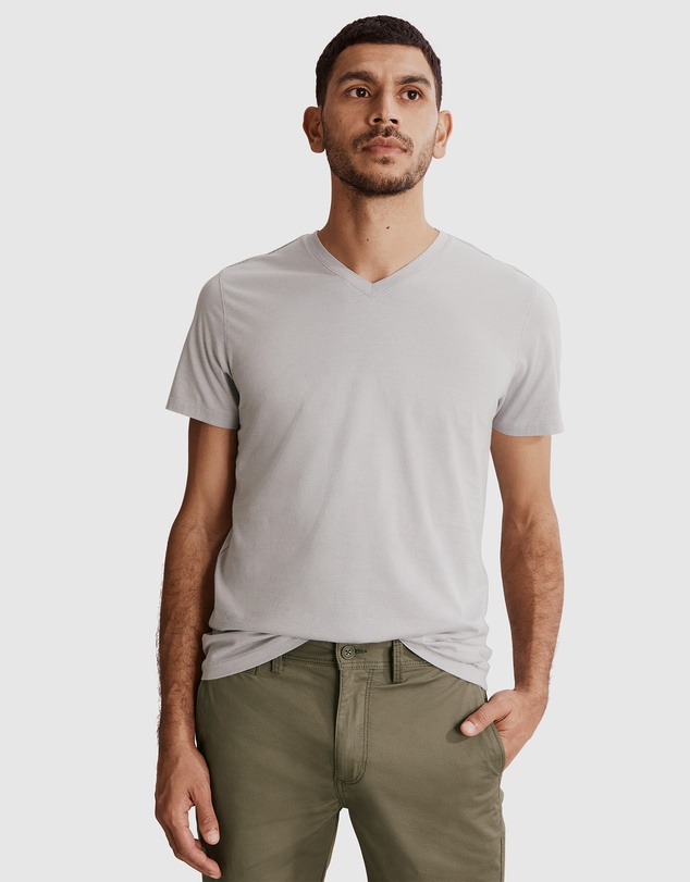 Country Road Micro Stripe Pima V-neck T-Shirt